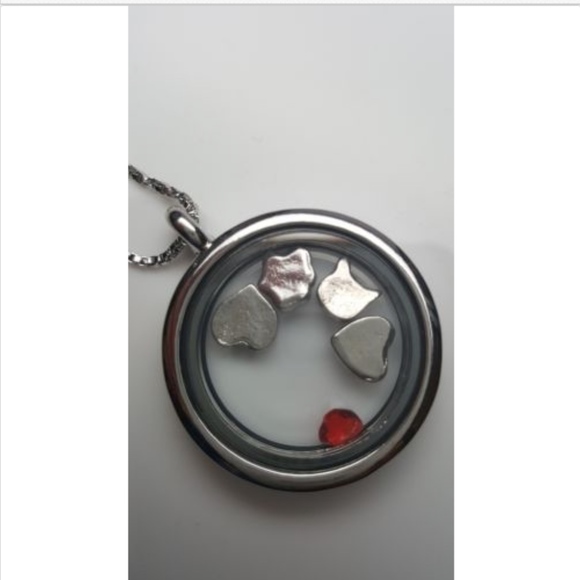 Silver Cat Lover 22" Pendant Locket Necklace I love my cat Heart rhinestones - Picture 5 of 7